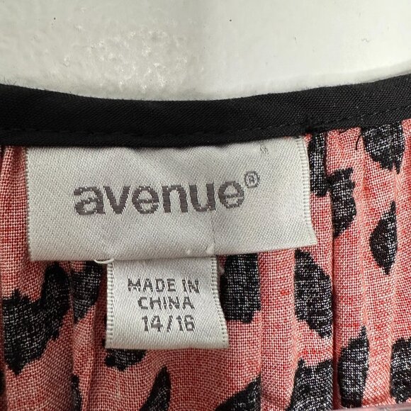 Avenue Tunic Top Size 14/16 Orange Black Animal Print Embroidered Fall - Picture 5 of 13